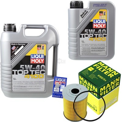 INSPEKTIONSKIT FILTER LIQUI MOLY ÖL 6L 5W-40 für VW Golf III 1H1 2.8 VR6 2.9