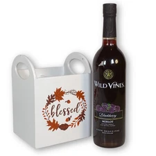 Boston Warehouse Blessed Autumn Fall Wood Painted Turn Table Flatware Caddy