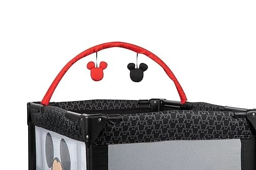 DISNEY BABY 3D ULTRA PLAY YARD WITH BASSINET BAGER PEEKING MICKEY BLACK - Image 4 of 4