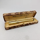 WELLCOME WASHINGTON 18KR Gold Overlay Safety Pen WAHL 14K FLEX Vintage 30s RARE