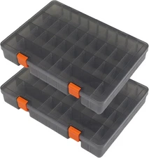 New FISHING TACKLE BOX 2-PACK Lure Hook Storage Organizer Removable Dividers NIB