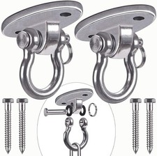 BeneLabel Heavy Duty Swing Hangers - Set of 2 Stainless With 4 Wood Screws