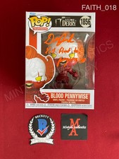 Dustin Faith signed IT: Welcome to Derry Blood Pennywise Funko Pop #1856 Beckett