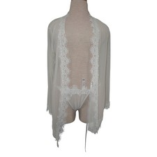 Frederick  s of Hollywood  Stephanie  Sheer Lace Robe  Thong Set