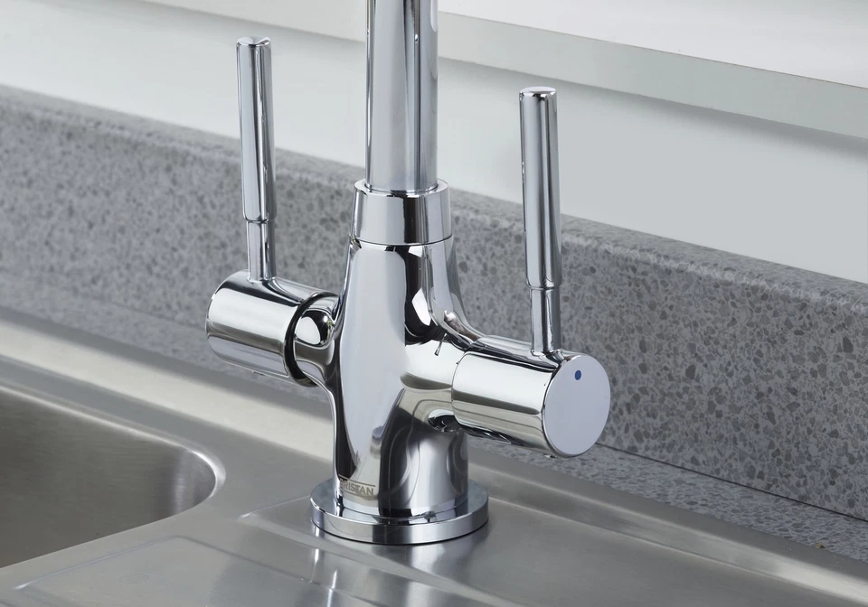 Bristan DU SNK C Dune Monobloc Kitchen Tap Chrome Twin Lever + Fixings + Flexis - Image 3 of 4