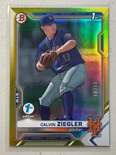 Calvin Ziegler 2021 Bowman 1st Edition /50 Gold Foil Parallel Prospect BD-123