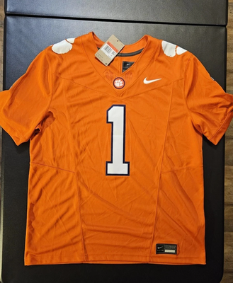New Nike Clemson Tigers Sewn Vapor Limited Football Orange Jersey