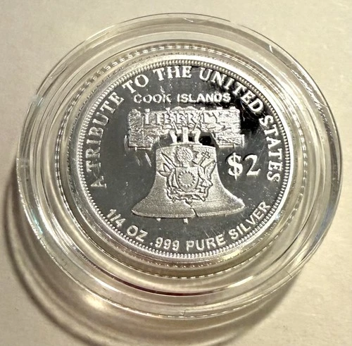 2024 Cook Islands 2 Dollars 1/4 Oz .999 Fine Silver American Double Eagle Coin