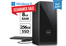 Dell Desktop Computer 8GB 256GB SSD 3.7Ghz DVD/CDRW SD Card Windows 11 WiFi SALE