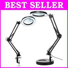 10X Magnifying Glass with LED Light and Stand