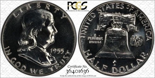 1955-P Franklin Half Dollar Proof — photo from another recent sale