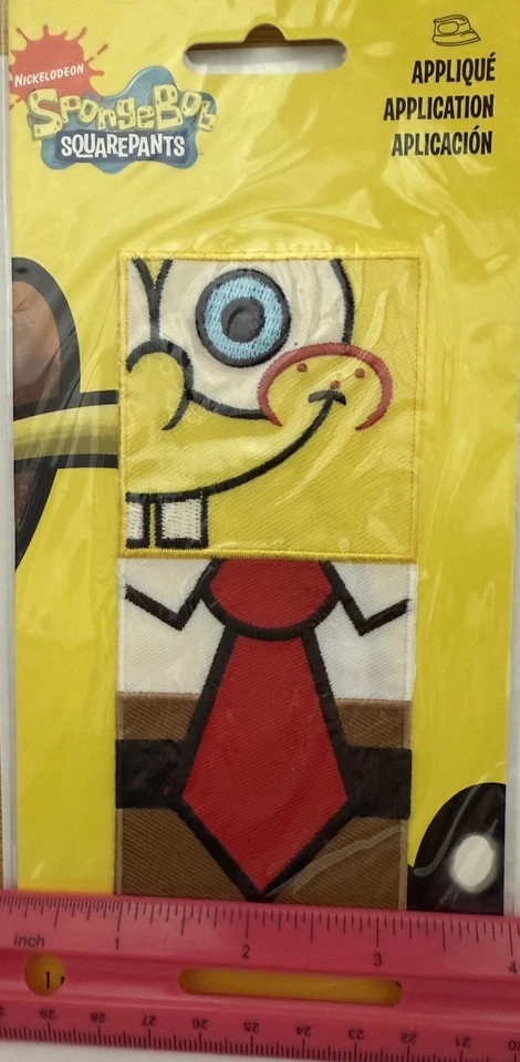 Sponge Bob Square Pants Embroidered  Nickelodeon Fabric Iron-On Applique 1 Patch - Image 3 of 4