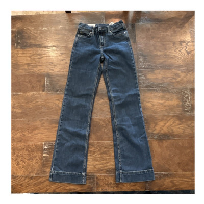 Wrangler Girls 12 Slim Trouser Jeans Blue Denim Button Zipper Casual