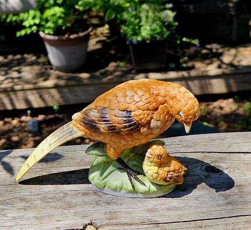 Vintage Stewart's Porcelain Pheasant Hen and Chick Made In Japan Mid Century