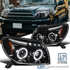 Pearl Black Fits 2003-2005 Toyota 4runner Led Halo Projector Headlights Lamps