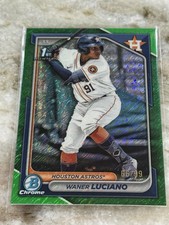 Waner Luciano 2024 1st Bowman 🟢 Green Shimmer Refractor /99 #BCP-208 Astros