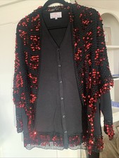 Michele Hope Cardigan & Sequin Wrap/shawl (See Pics/details )Small size 18/20 ? 