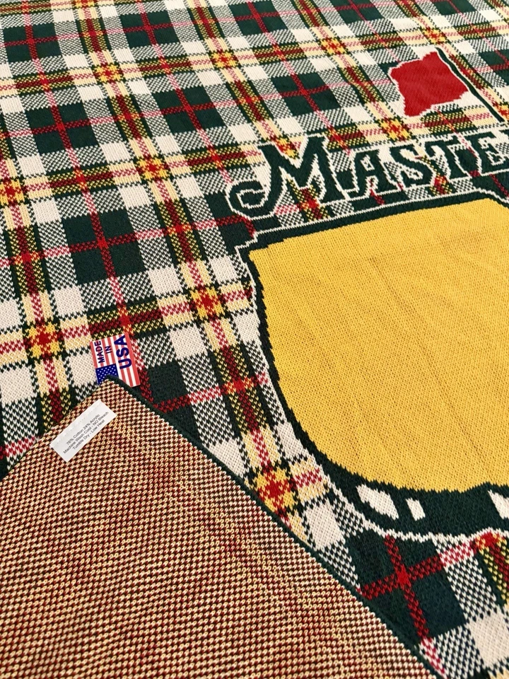 Manta tejida a cuadros MASTERS AUGUSTA NATIONAL 5,5x4,5 pies hecha en EE. UU. Foto 3 de 3