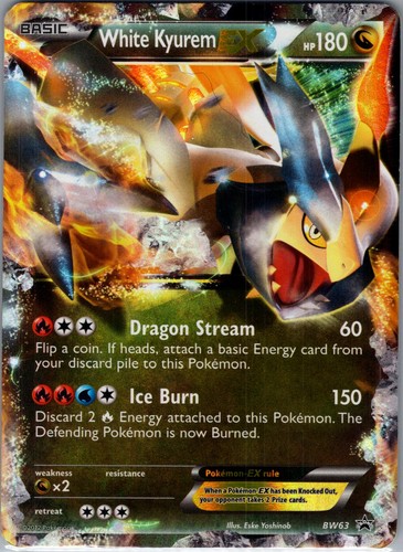 WHITE KYUREM EX BW63 HOLO P BLACK AND WHITE PROMO POKEMON HP