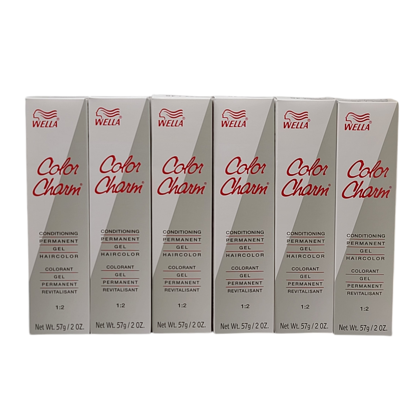 6 Pack Wella Color Charm Permanent Gel Hair Color 257/4G Dark Golden Brown 2 oz