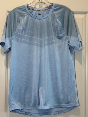 Hind Performance Running T Shirt Mens Medium Blue Raglan Sleeve Sweat Wicking