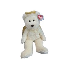 Ty Beanie Buddy HALO II Angel Bear 14" Plush White Gold Wings Halo MWMTs