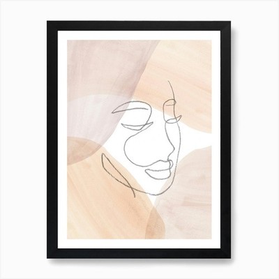 Frauengesicht Kunstdruck gerahmt Wandbild Poster Leinwanddruck Bild