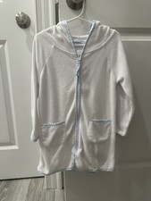 Minnow Unisex White French Terry Hooded Zipper Coverup Size 2T