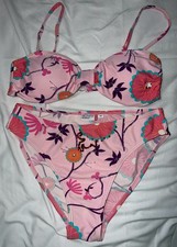 NKD Outfit Sportiv Floral Sequins/Beads Embroidery Swimsuit Size UK 10B EUR38B 