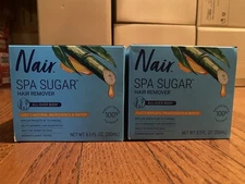 Nair Spa Sugar Hair Remover 8.5 oz All Over Body Natural Ingredients- Lot of 2