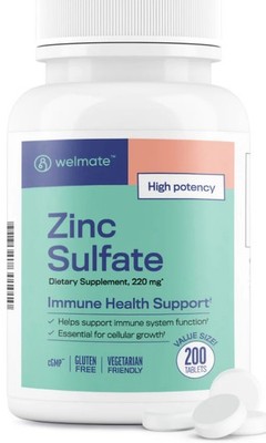 WEL-Zinc Sulfate 220mg | Immune Support| 200 Tab| Exp 2028 INTERNATIONAL SHIPPIN