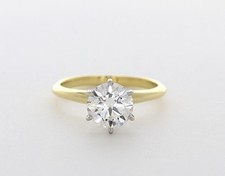14K Gold Solitaire Engagement Ring 1.57 Carat Round Lab-Grown Diamond E VVS2