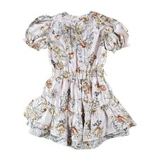 Buddy Love Dress Womens Size S Pink Floral Mini Fit & Flare Puff Sleeve