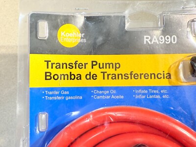 Koehler Fuel Transfer Pump Kit Gas, Oil & Liquid Siphon RA990 GR 