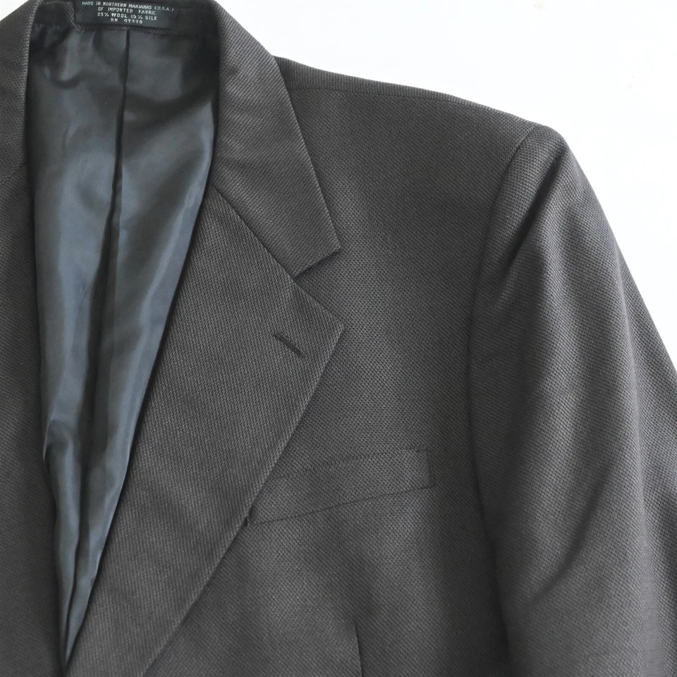 Jones New York 46R 36x30 Marrón Lana Seda Piel de Tiburón Hombres Chaqueta Pantalones Traje Foto 3 de 4