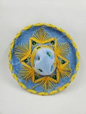 SMC2 Vtg Blue Souvenir Mini Sombrero Mexican Mariachi Hat Velvet Sequins 6  