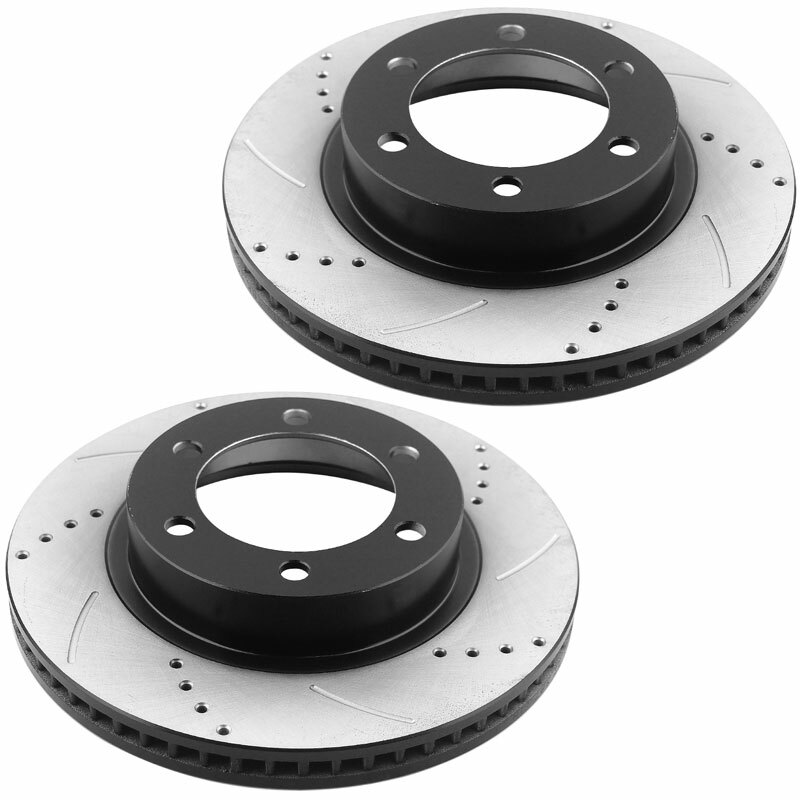 Rear Drilled Brake Rotors Ceramic Pads Set for 2004 2011 Ford F150 6