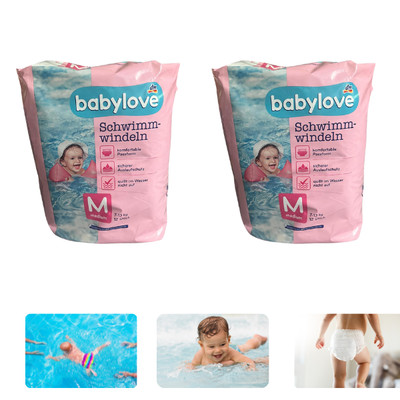 2X Babylove Schwimmwindeln Gr. M (7-13 Kg), 12 St