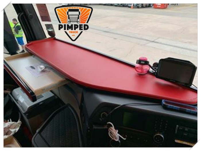 TRUCK TABLE for MERCEDES Actros MP4 Large With Drawer in Red / dashboard table