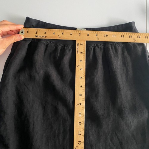 Cut Loose Solid Linen Walking Skirt Size Small Black Pull On - Picture 8 of 10