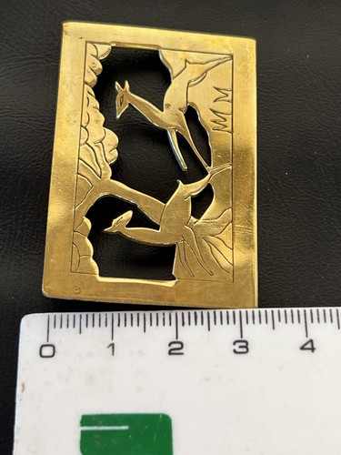 Broche Art Deco Vintage Collection Gazelle Signé Avec Monogramme JD - Bild 8 von 8