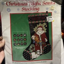 Dimensions Christmas Night Santa Stocking counted cross stitch Kit seaked