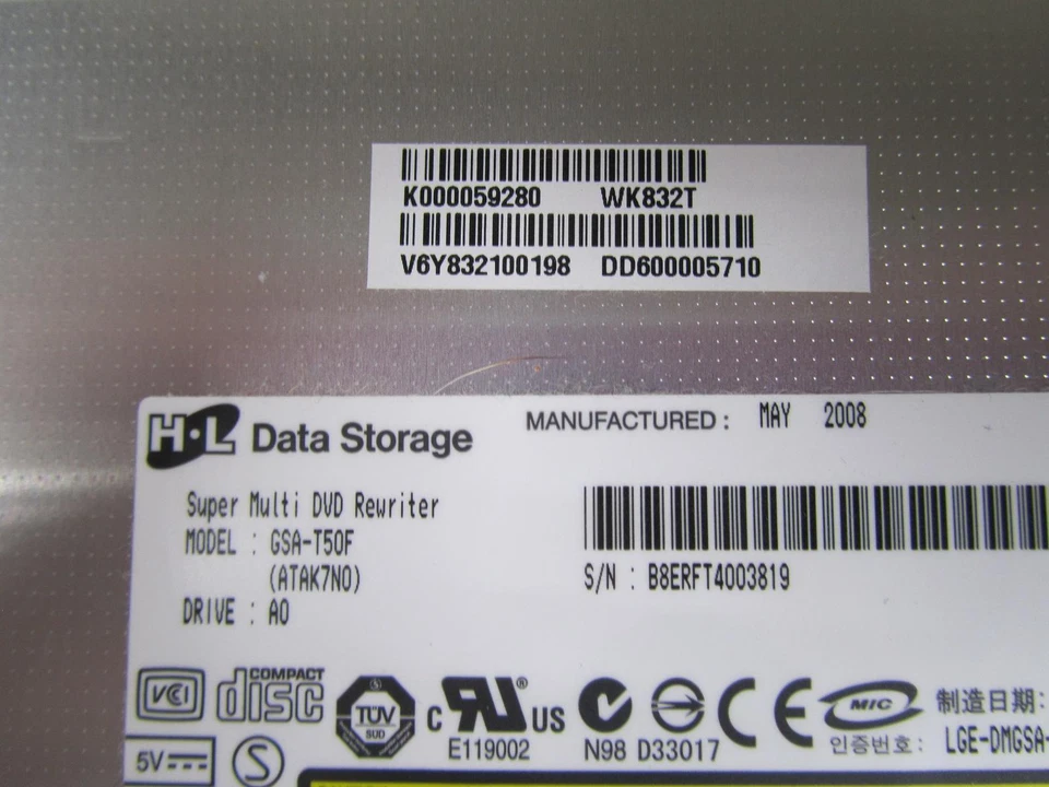 Unidad óptica interna HLDS CD/DVD±RW para Toshiba Qosmio X305-Q701 - GSA-T50F Foto 4 de 4