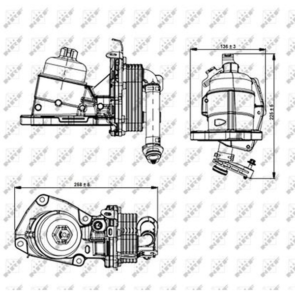 NRF 31354 ÖLküHler + Filter GehäUse FüR Citroen Jaguar Land Rover Peugeot 2.2 D-image