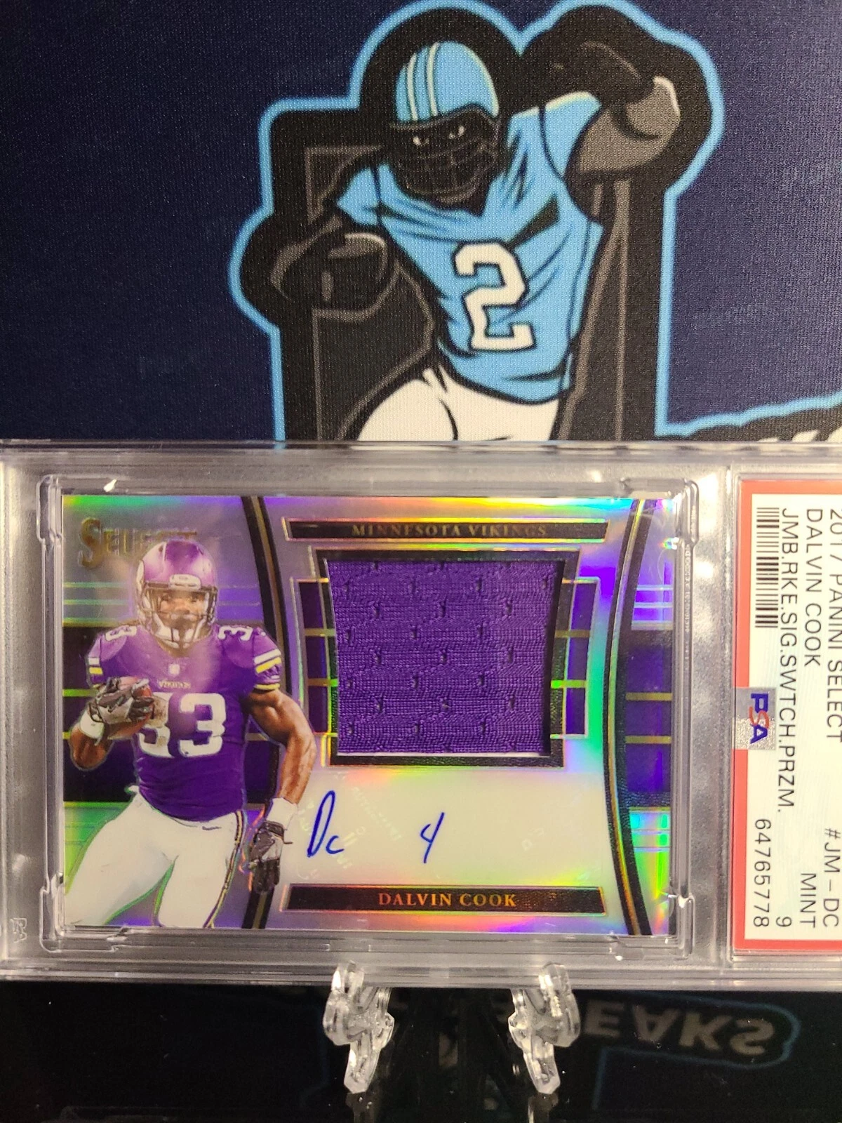 Dalvin Cook Panini Select Jumbo Rookie Signature Swatch Prizm #JMDC Base