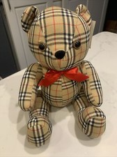 VINTAGE BURBERRY TEDDY BEAR PLUSH FRAGRANCE NOVA CHECK RARE FIND NWT