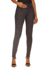 MICHAEL KORS High Rise Stretch Animal Print Skinny Jeans charcoal wash, Size 2