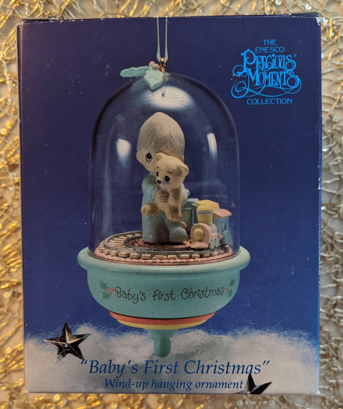 Precious Moments "Baby's First Christmas Vtg 1993" Wind Up Ornament ...