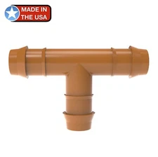 1/2 Inch Barb Tee Connector (20-Pack) Brown 30 PSI Outdoor Drip Irrigation