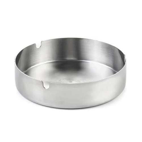 Stylish Round Stainless Steel Ashtray Portable Tabletop Silver Metal Ash Tray✨ - Picture 19 of 19